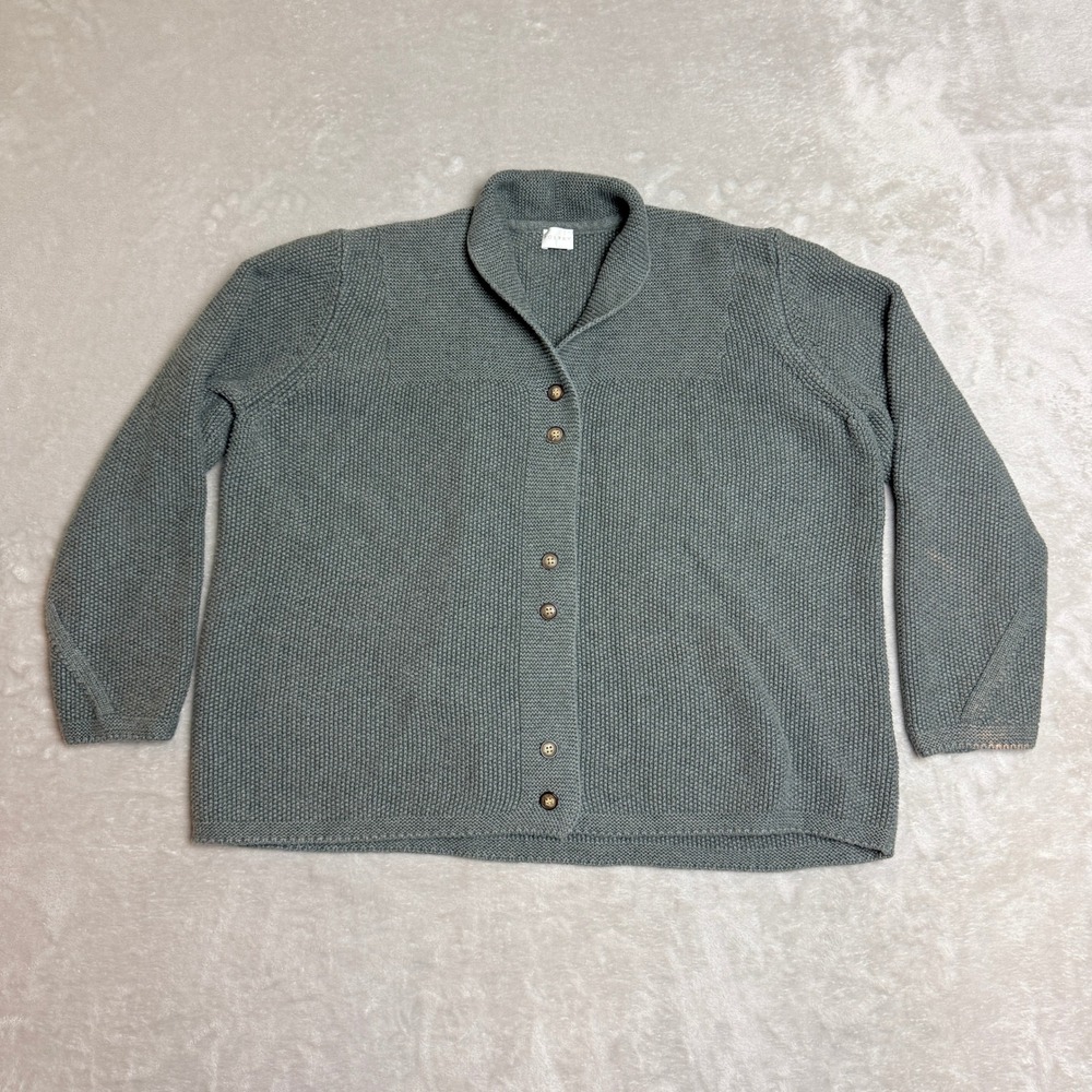 Poetry Shawl Collar Cardigan Women US 12 Sage Green Knit Coastal Cottagecore